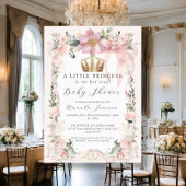 Bloemblush roze lint gouden kroon Baby shower Kaart