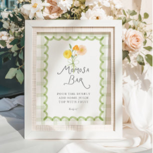 Bloemboeket Baby Shower Momosa Bar Poster