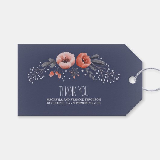 Bloemboeket Baby's Breath Navy Cadeaulabel (Voorkant (Horizontaal))