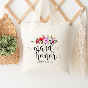 Bloemboeket bruidsmeisje tote bag
