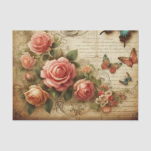 bloemboeket en vlinders Decoupage Tissuepapier
