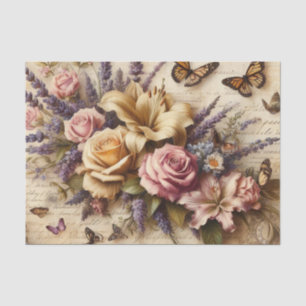 bloemboeket en vlinders Decoupage Tissuepapier