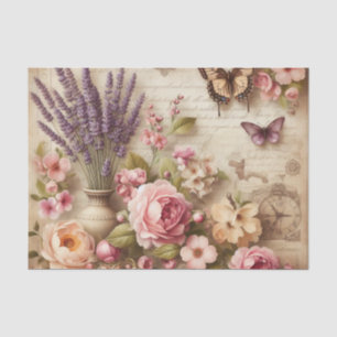 bloemboeket en vlinders Decoupage Tissuepapier