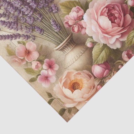  bloemboeket en vlinders Decoupage Tissuepapier (Detail)