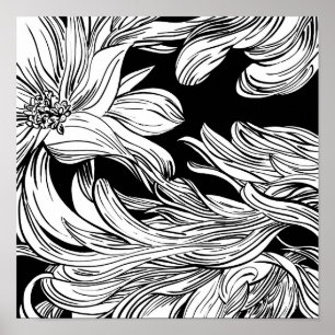 Bloemboeket Natuur Bloemrijke Inkt Kleurplaat Poster