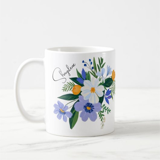 Bloemboeket Paars Oranje Koffiemok (Links)