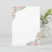 Bloemboeket van bloemen uitnodiging (Staand voorkant)