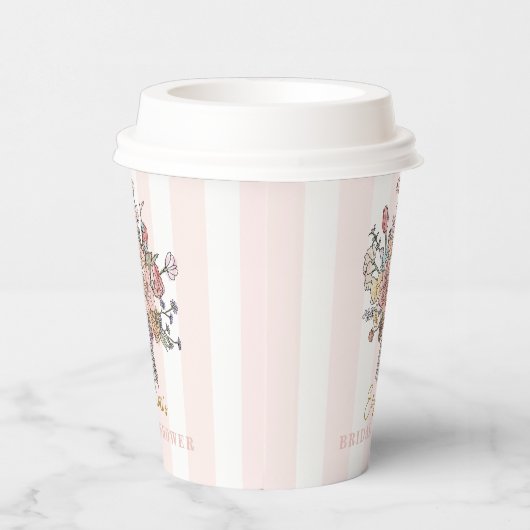 Bloemboeket Vers van de Markt Bruidsfeest Papieren Bekers (Rechts)