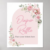 Bloemboog Baby in Bloom Luier Raffle Poster (Voorkant)