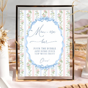  Bloemboog Baby shower Mom-osa Bar Poster