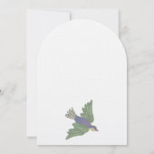 Bloemboog linnen bruiloft kaart (Achterkant)