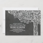 Bloemboom Mason Jar Lights Chalkboard bruiloft Kaart (Voorkant)