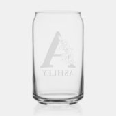 Bloembrief A Monogram en gepersonaliseerde naam Blikvorm Glas (Achterkant)