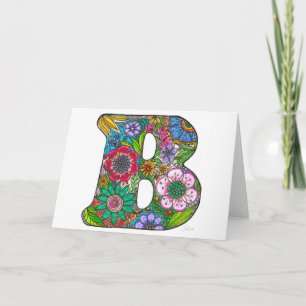Bloembrief B Wenskaart - uit originele kunst Kaart