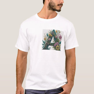 Bloembrief Begin met "A" Name Design T-shirt