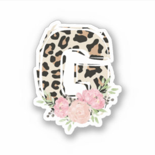 Bloembrief G Initiaal naam Leopard Cheetah Print Sticker