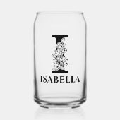 Bloembrief I Monogram en gepersonaliseerde naam Blikvorm Glas (Voorkant)