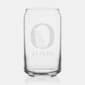 Bloembrief O Monogram en gepersonaliseerde naam Blikvorm Glas (Achterkant)