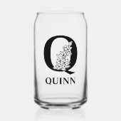 Bloembrief Q Monogram en gepersonaliseerde naam Blikvorm Glas (Voorkant)