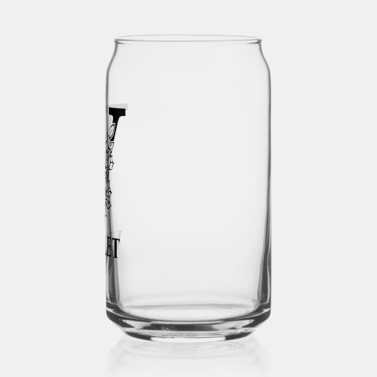 Bloembrief V Monogram en gepersonaliseerde naam Blikvorm Glas (Links)