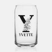 Bloembrief Y Monogram en gepersonaliseerde naam Blikvorm Glas (Voorkant)