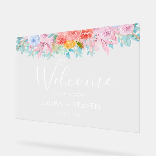 Bloembruiloft Welkom Acryl Tekenen Acryl Bord (Hoek)