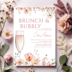Bloembrunch en Bubbly Champagne Vrijgezellenfeest Kaart