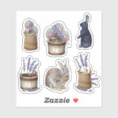 Bloembuikzakdoek Hydrangea Lavender Rabbit Boerder Sticker (Vel)
