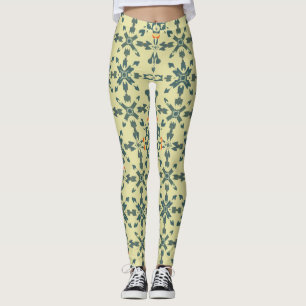 bloemcaleidoscooppatroon in aardtonen leggings