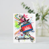 BloemCambodja Briefkaart (Staand voorkant)