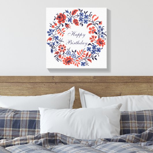 Bloemcyclus Canvas Afdruk (Insitu (Slaapkamer))