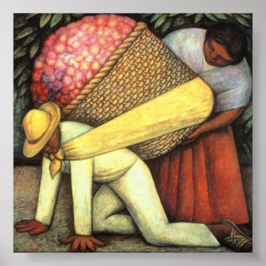 Bloemdrager - Diego Rivera Poster (Voorkant)