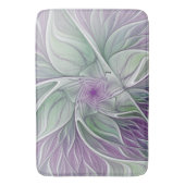 Bloemdromen, Abstracte Paarse groene fractale kuns Badmat (Voorkant Verticaal)