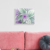 Bloemdromen, Abstracte Paarse groene fractale kuns Canvas Afdruk (Insitu (Woonkamer))