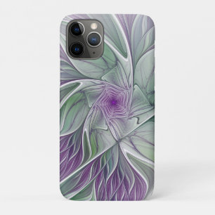 Bloemdromen, Abstracte Paarse groene fractale kuns iPhone 11 Pro Hoesje