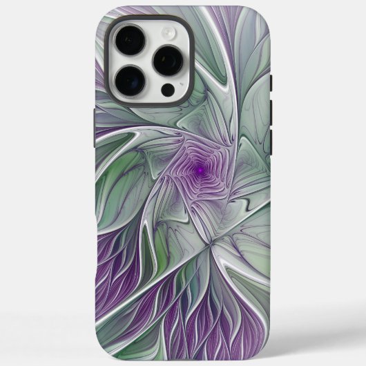 Bloemdromen, Abstracte Paarse groene fractale kuns Case-Mate iPhone Case (Achterkant)