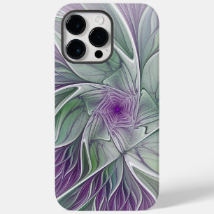 Bloemdromen, Abstracte Paarse groene fractale kuns Case-Mate iPhone 14 Pro Max Hoesje