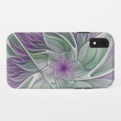 Bloemdromen, Abstracte Paarse groene fractale kuns Case-Mate iPhone Case (Achterkant (horizontaal))