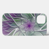 Bloemdromen, Abstracte Paarse groene fractale kuns Case-Mate iPhone Case (Achterkant (horizontaal))