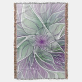 Bloemdromen, Abstracte Paarse groene fractale kuns Deken (Voorkant Verticaal)