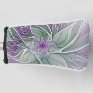Bloemdromen, Abstracte Paarse groene fractale kuns Golfheadcover