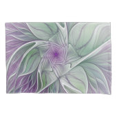 Bloemdromen, Abstracte Paarse groene fractale kuns Kussensloop (Voorkant)