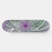 Bloemdromen, Abstracte Paarse groene fractale kuns Skateboard (Horizontaal)