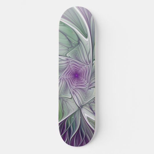 Bloemdromen, Abstracte Paarse groene fractale kuns Skateboard (Voorkant)