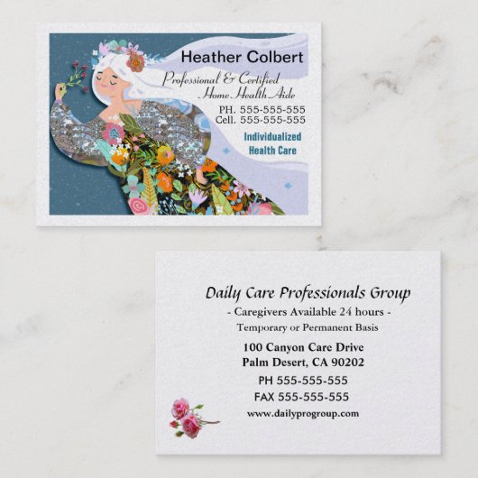 Bloemdroomrijke zorgverlener visitekaartje (Voorkant / Achterkant)
