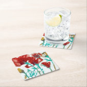 Bloemdruk II Vierkante Kartonnen Onderzetter (Insitu)