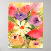 bloemdruk waterverf poster (Voorkant)
