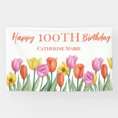 Bloemen 100e verjaardag spandoek (Horizontaal)
