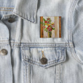 Bloemen 1929 vierkante button 5,1 cm (In situ)