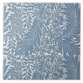 Bloemen 19e Eeuw Patroon Blauw op Witte Achtergron Tegeltje (Voorkant)